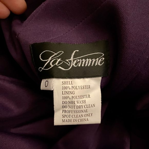 La Femme Pleated Ornate Asymmetrical Sheath Prom/Cocktail Dress, style #16958 - Picture 6 of 6